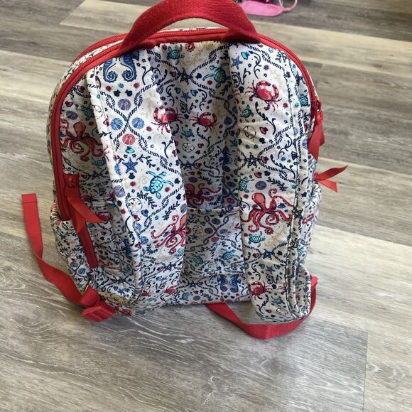 Vera Bradley Quilted Iconic Campus Backpack SEA LIFE Large - Picture 6 of 16